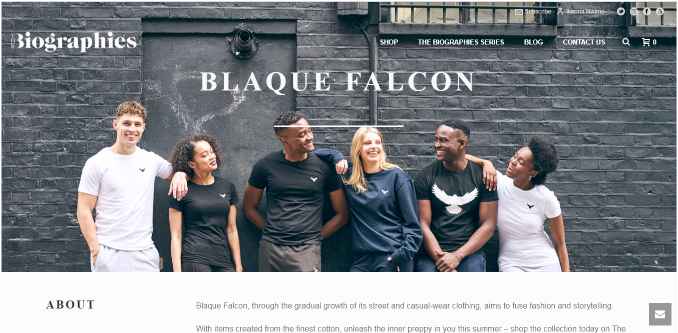 Blaque Falcon Partnership with The Biographies